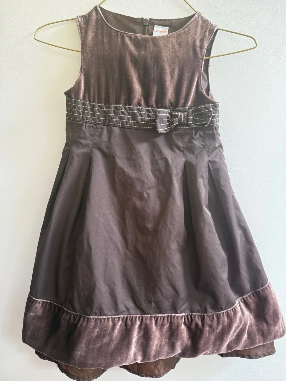 Gymboree Chocolate Brown Velvet-Trim Girls' Formal Dress